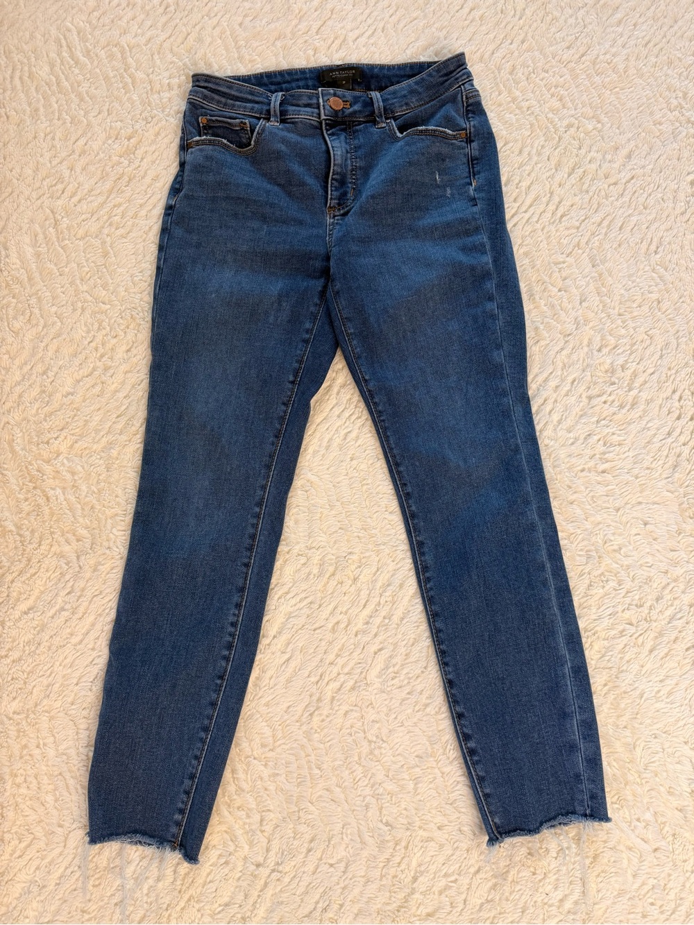 Ann Taylor Classic Petite Curvy Fit High-Rise Dark Blue Women’s Jeans